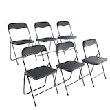 thumbnail of Set da 6 Sedia Pieghevole Slim in Metallo Sedie Salvaspazio Ufficio Casa Campeggio Salotto Cucina Ecopelle Comoda Seduta Imbottita 78x44x44 cm Nero
