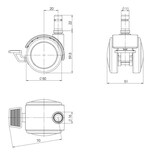 thumbnail of 5x Hartbodenrollen mit Feststellbremse ROLO STOP 11mm / 50mm (5er Pack) hjh OFFICE