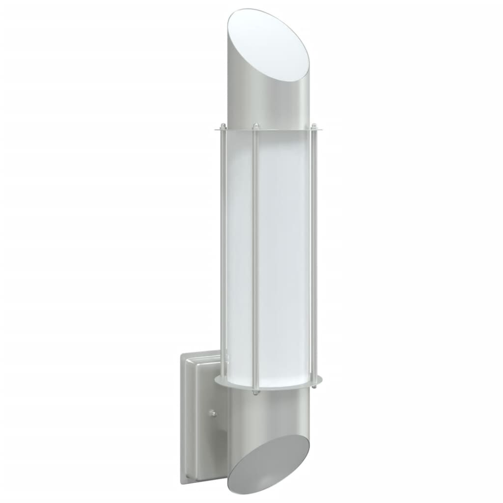 vidaXL Außenwandleuchte Silbern Edelstahl