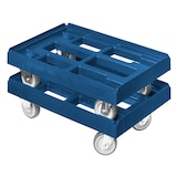 thumbnail of Transportroller für Kisten 60 x 40 cm mit 2 Bock- und 2 Lenkrollen in blau