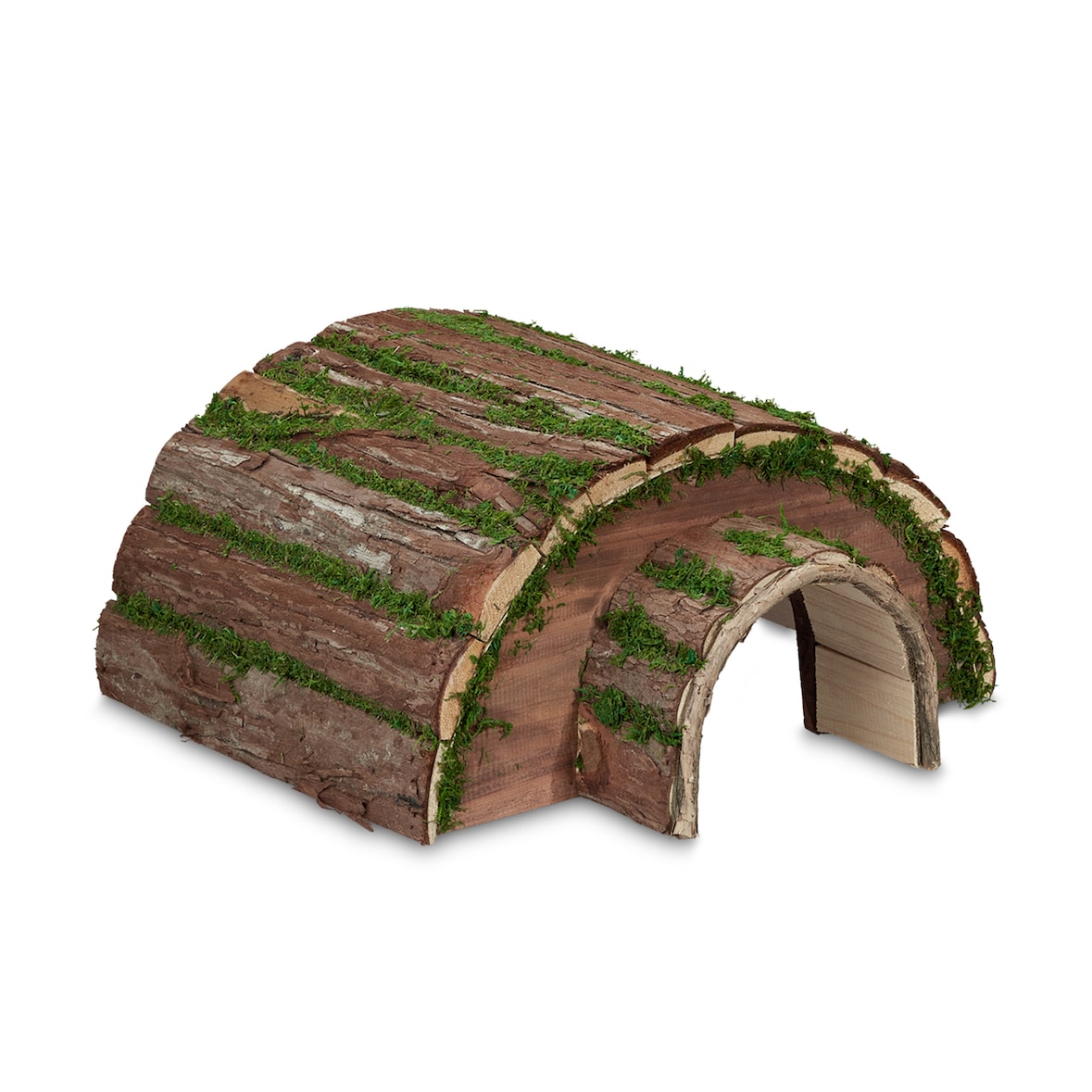 Relaxdays Igelhaus, Holz & Moos, Überwinterung für Igel im Garten, wetterfest, Igelhotel HxBxT: 20 x 40 x 42 cm, natur