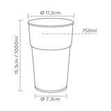 thumbnail of MONOUSO - Plastikbecher Transparent 1000ml/1L (50 Stück)
