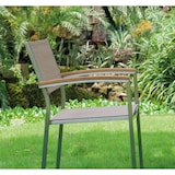 thumbnail of acamp Stapelsessel Skye 6-er Set Gestell aus Edelstahl, mit Teakholz-Armlehnen, Bezug aus wetterfestem Acatex-Gewebe 26745