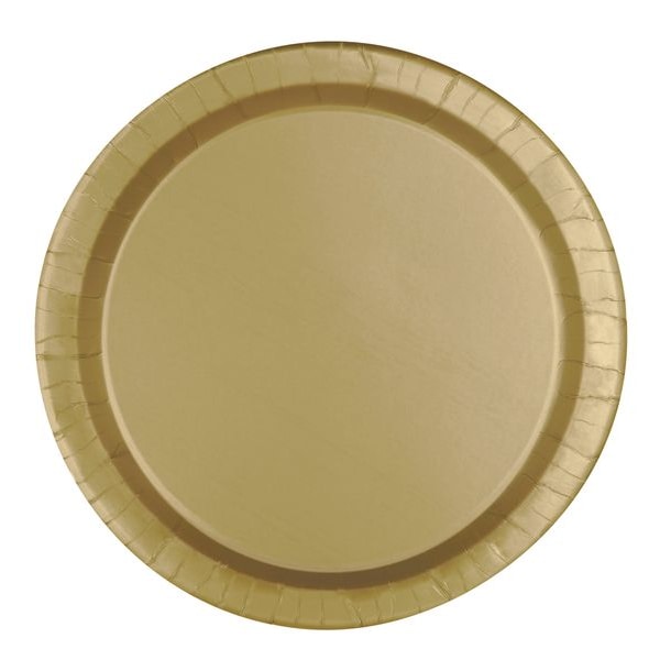 8 kleine runde Teller gold