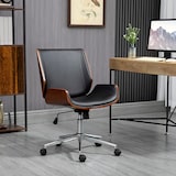 thumbnail of Vinsetto Cadeira de Escritório Operativa Giratória em PU com Altura Ajustável Função Inclinação 51x65,5x82-92cm Preto