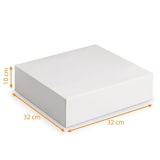 thumbnail of Boite patisserie blanche 32x32 cm hauteur 8 cm - Vendu par 50