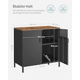 thumbnail of Metallschrank 80 x 40 x 76 cm, mit Doppeltür, Magnetverschluss, Verstellbarer Einlegeboden, Flügeltürenschrank Aktenschrank, Braun-schwarz