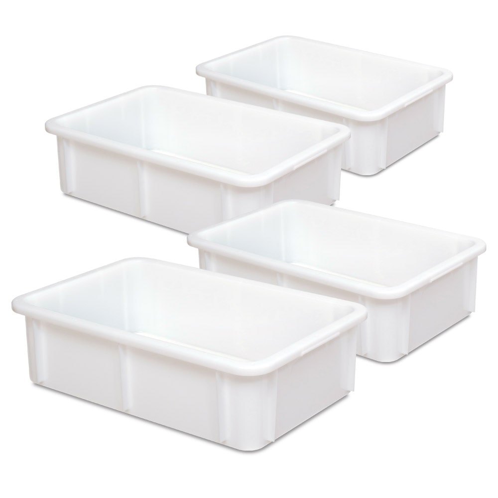 4 Schwerlastbehälter, LxBxH 600 x 400 x 165 mm, weiß, 30 Liter, lebensmittelecht