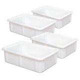 thumbnail of 4 Schwerlastbehälter, LxBxH 600 x 400 x 165 mm, weiß, 30 Liter, lebensmittelecht