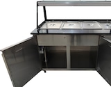 thumbnail of Skyrainbow SNACK-Line Bain-Marie Theke 3x GN1/1, Granit Star Galaxy schwarz, 123x82x85,5 Glasaufbau Klarglas ohne Zwischenablage, H=396mm