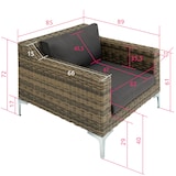 thumbnail of tectake Pieza modular para conjunto de ratán Villanova sillón  antracita-jaspeado - 404418