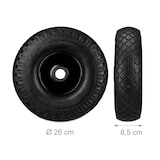 thumbnail of Relaxdays Sackkarrenrad Set, pannensicher, 3.00-4 Vollgummireifen, Stahlfelge, 25 mm Achse, 100 kg, 260x85mm, schwarz
