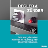 thumbnail of APANA Gasheizer 12,5 kW Bellamente Cristal praktischer Gasheizstrahler für Terrasse Garten Balkon mit Umkippsicherung & Abschaltautomatik in schwarz
