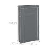 thumbnail of Relaxdays Schuhschrank Stoff, 9 Fächer, 36 Paar Schuhe, abnehmbarer Bezug, Schuhregal, HxBxT 158 x 86 x 30 cm, anthrazit