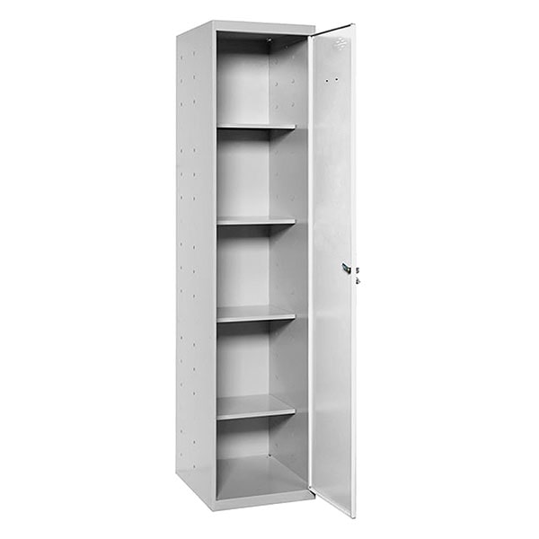 Putzmittelschrank AMEGO | HxBxT 180x40x40cm | 4x Fachboden | Weiß-Grau