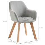 thumbnail of Pack de 2 sillas de comedor sillas de cocina tapizado en terciopelo con respaldo reposabrazos y patas de madera carga 120 kg 54x57x80 cm gris