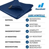 thumbnail of Abdeckplane 140 g/m² (2 x 3 m, Blau) wasserdichte Plane mit Ösen - Gewebeplane Schutzplane