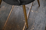 thumbnail of KAWOLA Stuhl CARLA Esszimmerstuhl Velvet schwarz Fuß gold