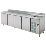 thumbnail of Tavolo frigorifero 4 porte e lavandino con scola - 2545x600x850 mm - 350 W 230/1V - 70389509 Eurast