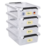 thumbnail of Aufbewahrungsbox mit Deckel 4er Set 8,5 Liter Kunststoffbox Stapelbox Lagerbox Regalbox