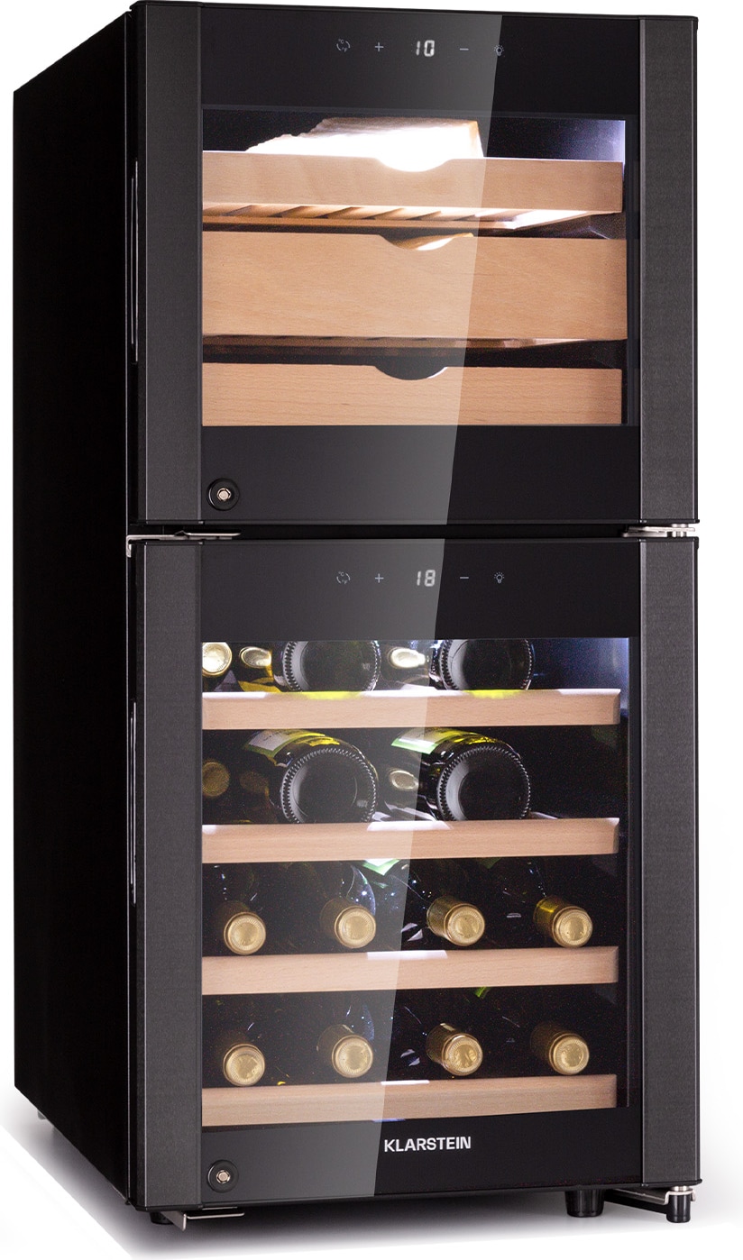 Klarstein El Dorado 89 Käse & Weinkühlschrank 2 Zonen Touch 89L LED Schwarz