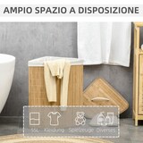 thumbnail of Wäschekorb Ecke Bambus 38x38x57 cm Naturholz mit Deckel 55 L herausnehmbarem Innenbeutel platzsparend luftig und elegant für Bad und Waschküche
