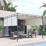 thumbnail of Pérgola 3x3 m Cenador de Jardín con Techo Retráctil Tela de Poliéster y Tubo de Acero para Patio Terraza Exterior