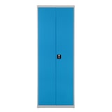 thumbnail of PROREGAL Flügeltürenschrank Owl mit 12 Fachböden + 58 Sichtlagerkästen | HxBxT 195x71x30cm | Lichtgrau/Lichtblau | Spind, Kleinteillager