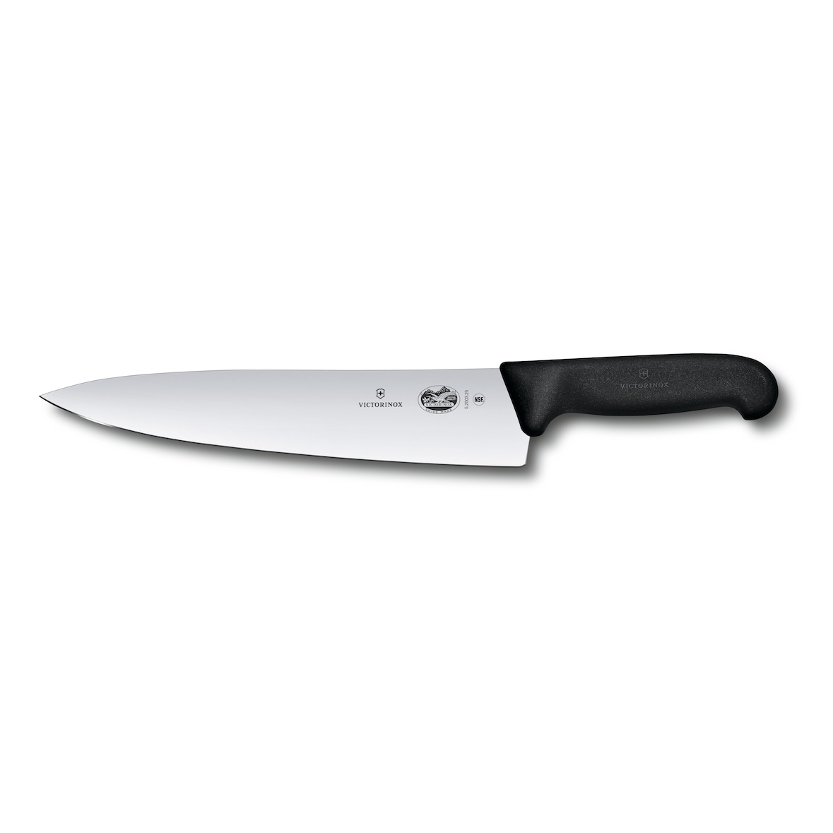 Victorinox Linea Fibrox, coltello da cucina, lama dritta da 25 cm, manico nero.