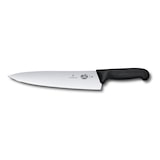 thumbnail of Victorinox Linea Fibrox, coltello da cucina, lama dritta da 25 cm, manico nero.