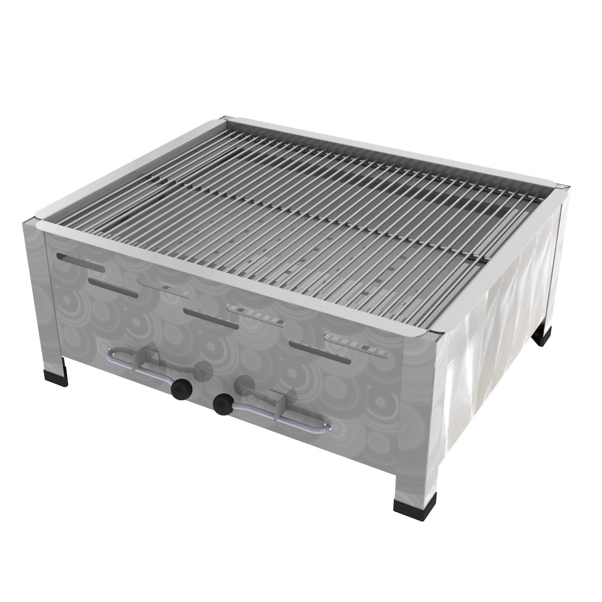 ChattenGlut Professional 3er Holzkohle Bräter Tischgerät Grill mit Rost 650X530x300mm
