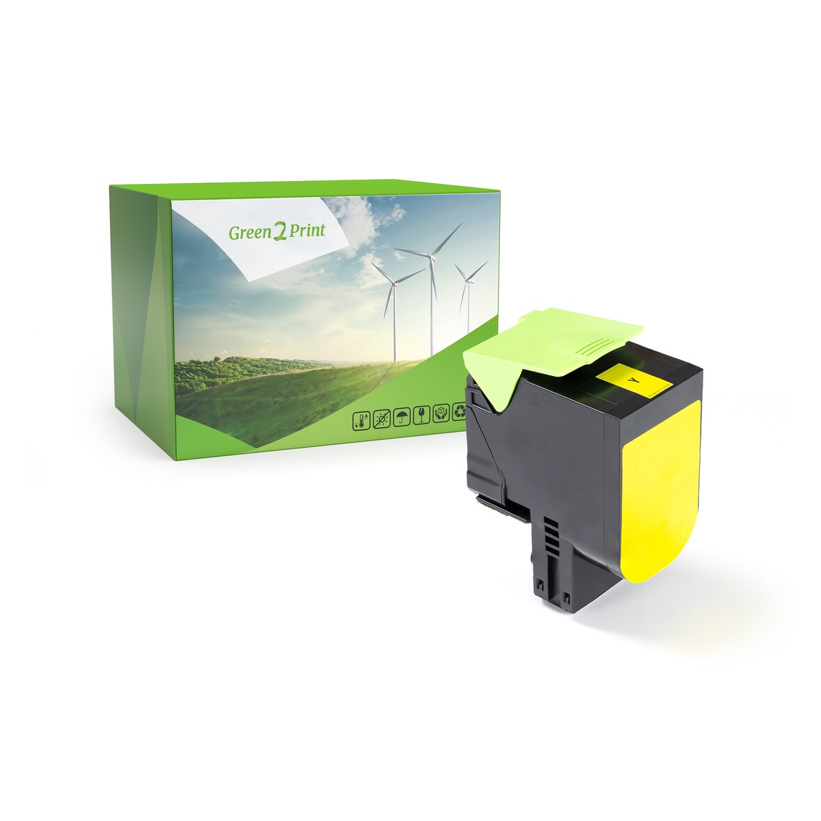 Green2Print Toner gelb ersetzt Lexmark 70C0X40, 700X4, 70C2XY0, 702XY, 70C2XYE, 702XYE passend für Lexmark CS510DE, CS510DTE