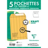 thumbnail of Clairefontaine 500x Versandtaschen haftklebend Kraft 162x229mm/C5 90g - Braun 7942C