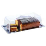 thumbnail of APS 00064 Plateau inox avec cloche transparente 33 x 17 cm, hauteur de la cloche 10 cm