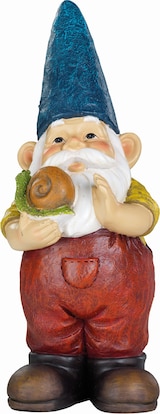 thumbnail of Gartenzwerg HANS Zwerg mit Schnecke Dekofigur Polyresin Gartenfigur Gnom 29cm