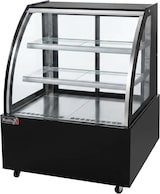 thumbnail of Romux® Kühlvitrine für Konditorei Standgerät 2 Böden Gebogenes Glas Schwarz 300 Liter Umluftkühlung | Professionelle Vitrinen