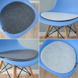 thumbnail of Filz Sitzkissen Oval 40x37cm 8mm Stuhlkissen Wende Sitzauflage Hellgrau Grau