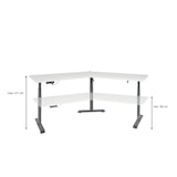 thumbnail of Schreibtisch HWC-D40, Computertisch, 120° elektrisch höhenverstellbar ~ natur, weiß