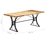 thumbnail of Mesa de comedor de madera maciza de mango 180x90x76 cm