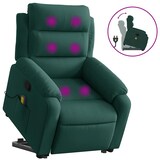 thumbnail of vidaXL Massagesessel mit Aufstehhilfe Dunkelgrün Samt