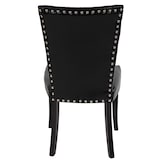 thumbnail of Set van 6 eetkamerstoel Chesterfield, stoel keukenstoel, klinknagels ~ kunstleer, zwart, donkere poten