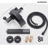 thumbnail of "ROSA" | Wasserfall Badewannenarmatur Schwarz Dusche |Edelstahl, Inklusive Handdusche und Halterung | Mischbatterie Badewanne Thermostat Komplett-Set