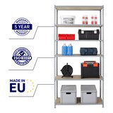 thumbnail of PROREGAL Schwerlastregal GIANT MULI | HxBxT 250x90x50cm | 6 Fachböden | Fachlast 150kg | Grau | Lagerregal Kellerregal Werkstattregal Metallregal