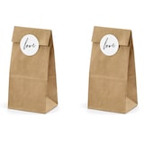 thumbnail of 6 Papiertüten mit Aufklebern Love 8x6x18cm Bodenbeutel zum Befüllen Geschenktüten Hochzeit Geburtstag Weihnachten Geschenk Mitgebsel Tüten Natur Braun