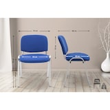 thumbnail of Besucherstuhl Ken Chrom Stoff blau