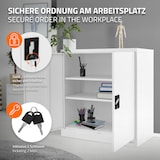 thumbnail of ML-Design Aktenschrank 90x40x90 cm Weiß | abschließbar, Stahl, 2 Böden, 2 Türen, Metallschrank Lagerschrank