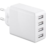 thumbnail of 4-fach USB-Ladegerät, mehrfach USB-Ladegerät, 30W, lädt bis zu 4 Geräte gleichzeitig, weiß