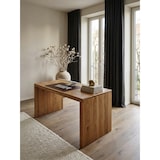 thumbnail of Schreibtisch BOHA Massiv-Holz Akazie Computertisch 140 cm breit Echtholz Design Ablage Büro-Tisch