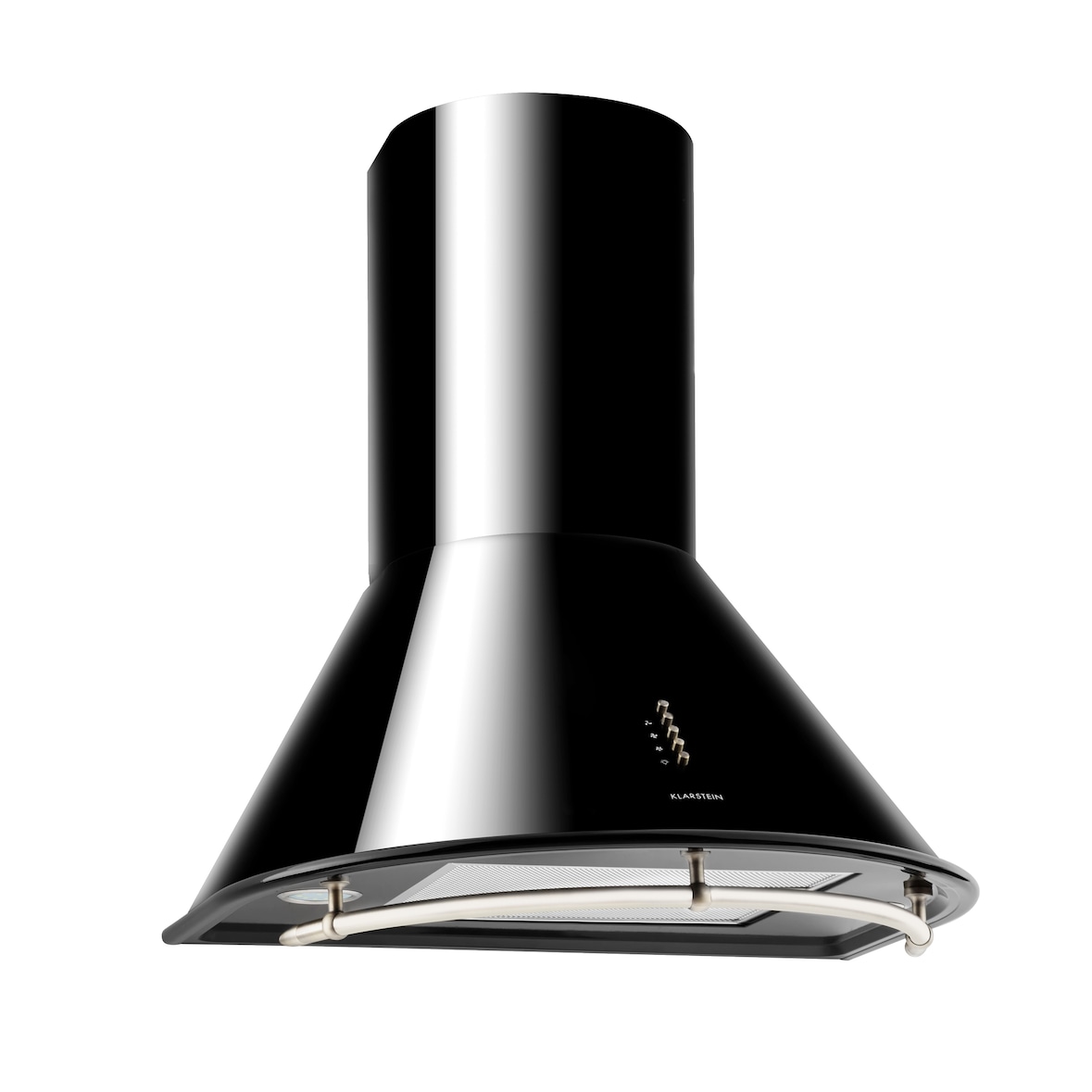 Klarstein Lumio Neo Retro-Dunstabzugshaube 60cm 610m³/h A Edelstahl schwarz Schwarz