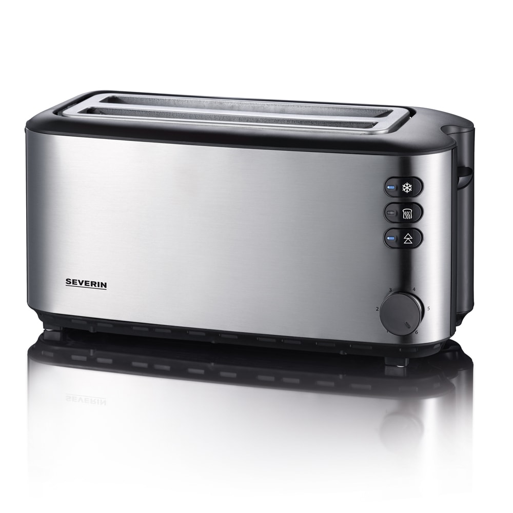 Tostador Automático de 2 ranuras largas Severin AT 2509 Acero inoxidable mate-negro 1400 W